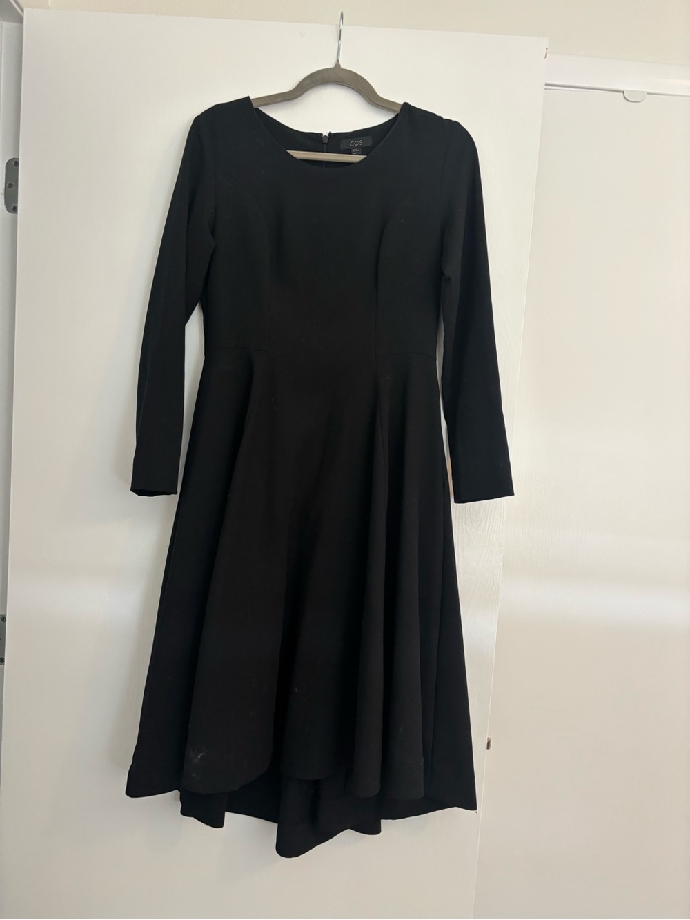 COS Black Long-Sleeve Fit & Flare Dress